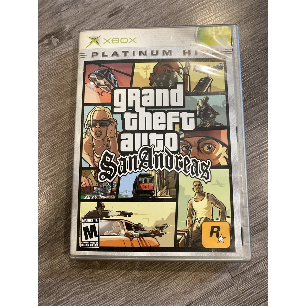Grand Theft Auto San Andreas 2005 Xbox Platinum Hits - With Manuel & Poster